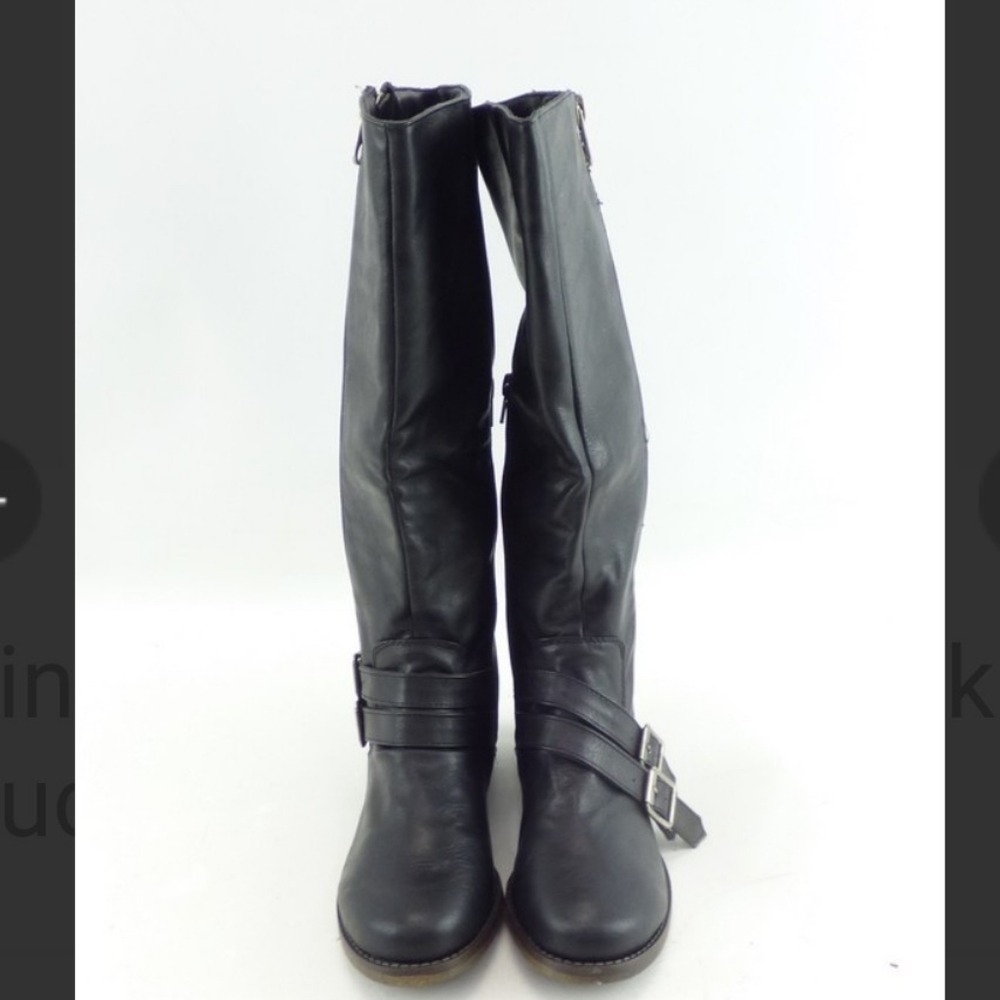 Rampage Womens Black Tall Buckle Boots Size 7 - Picture 3 of 8